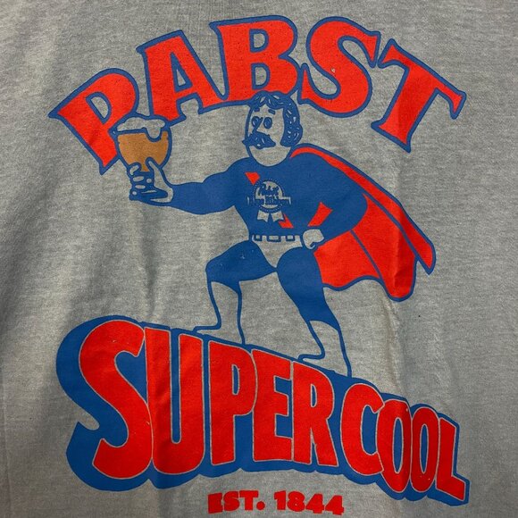Pabst Blue Ribbon Supercool Man Retro T-Shirt M/L - Picture 2 of 4